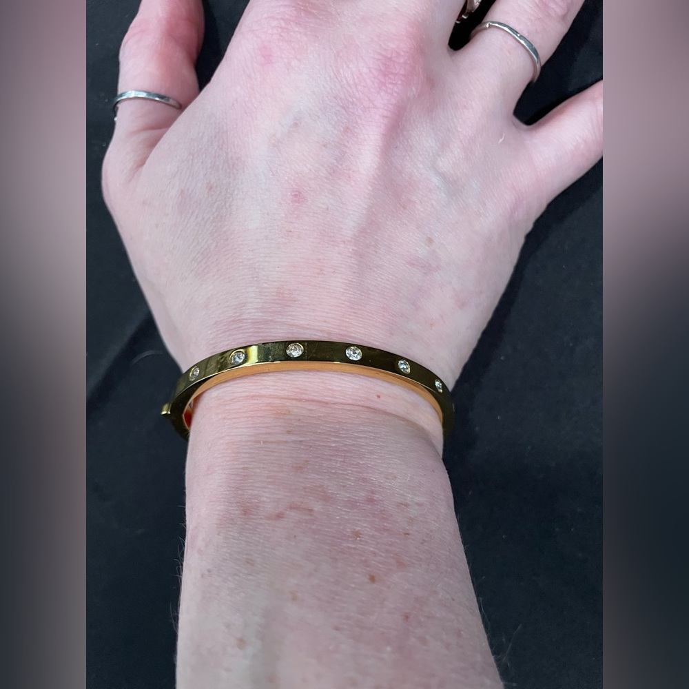Kate Spade Gold Hinged Bracelet with Crystal Accents - Picture 4 of 8